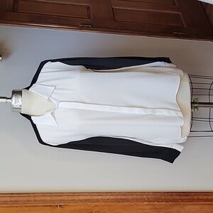 Vince Camuto button down blouse, black and white size XL